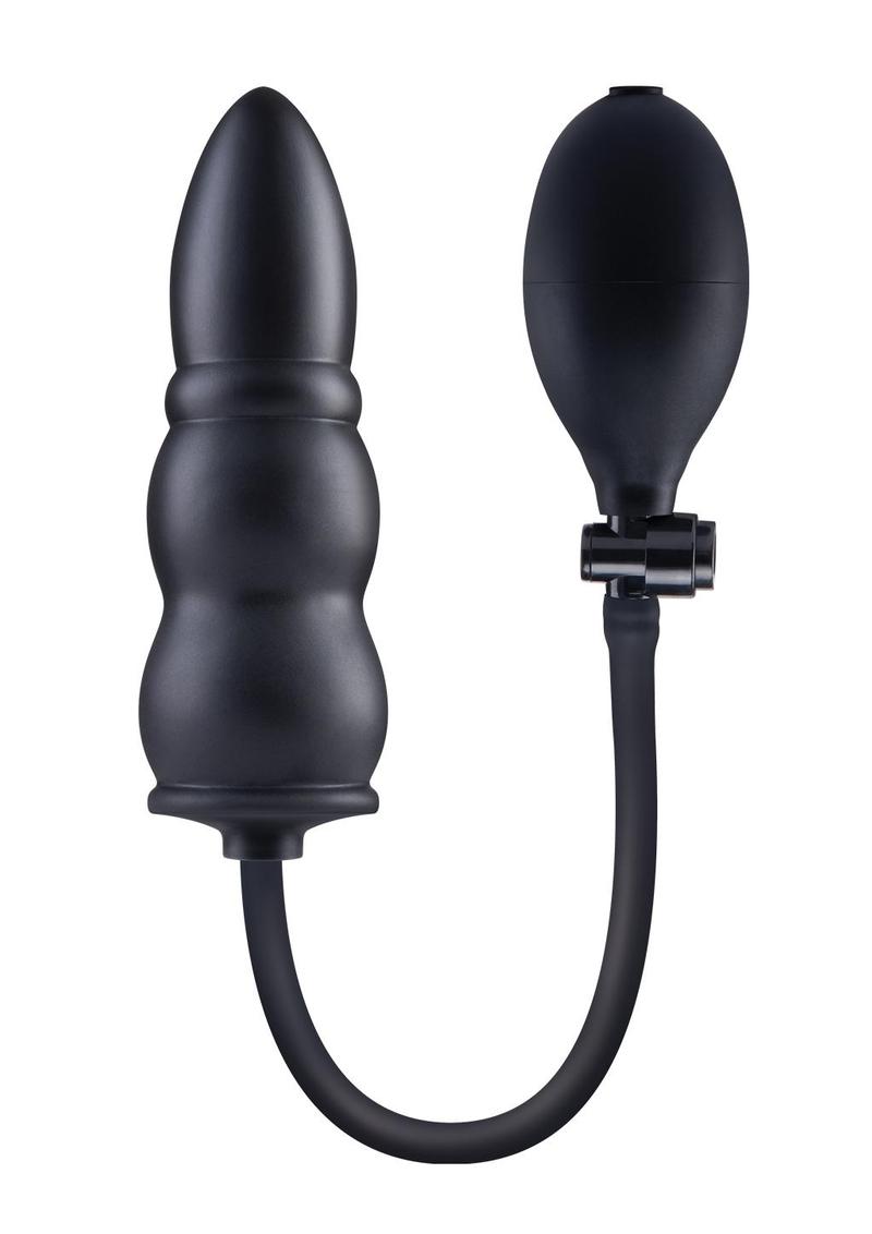 Size Up 5.5 Ripple Inflatable Butt Plug - Black