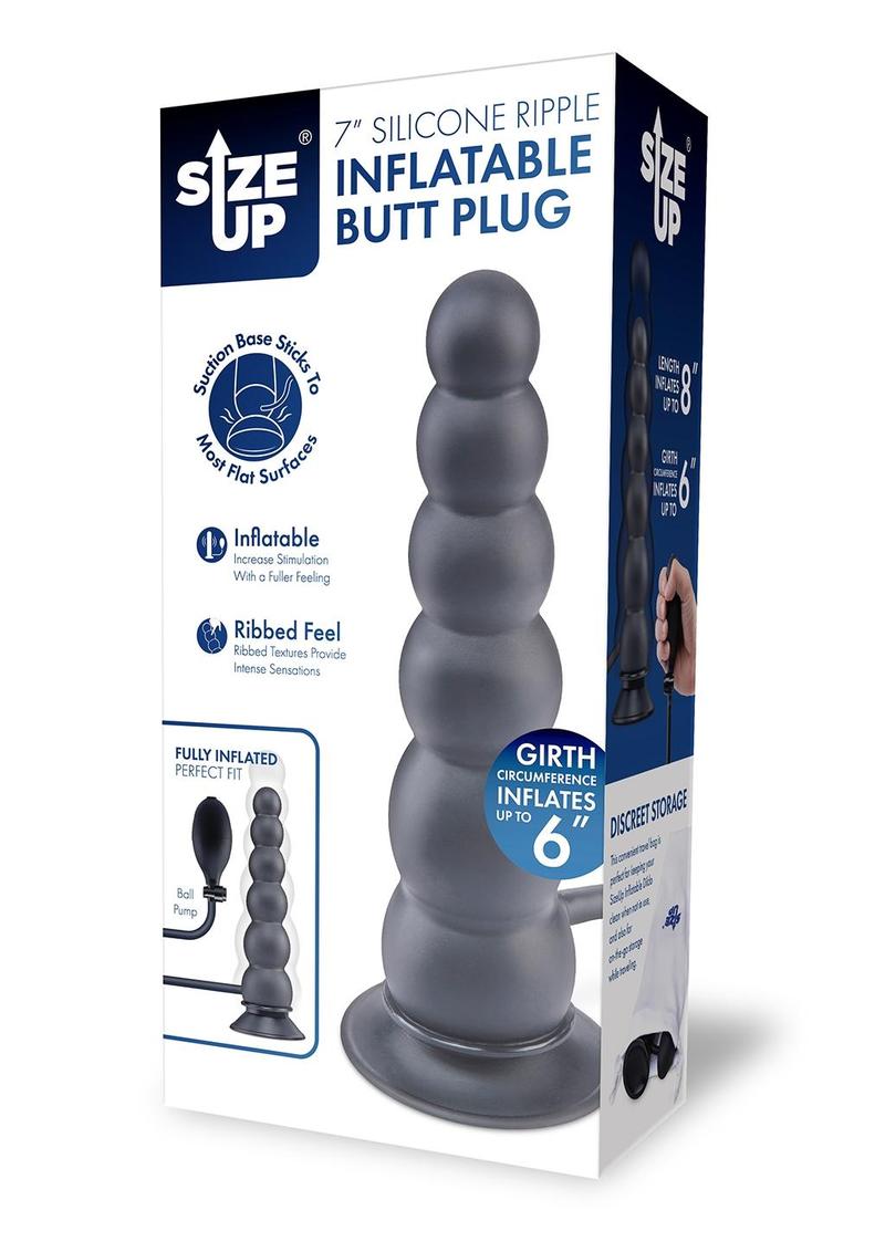 Size Up 7" Silicone Ripple Inflatable Butt Plug