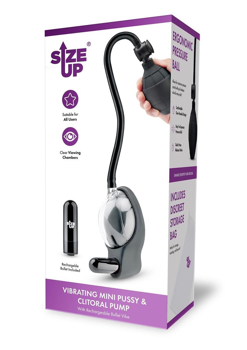 Size Up Vibrating Mini Female Pump with Bullet Vibe Size Up Vibrating Mini Female Pump with Bullet Vibe