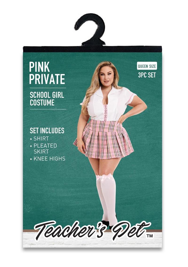 Teacher's Pet 3 Piece Pink Private Schoolgirl Costume Set