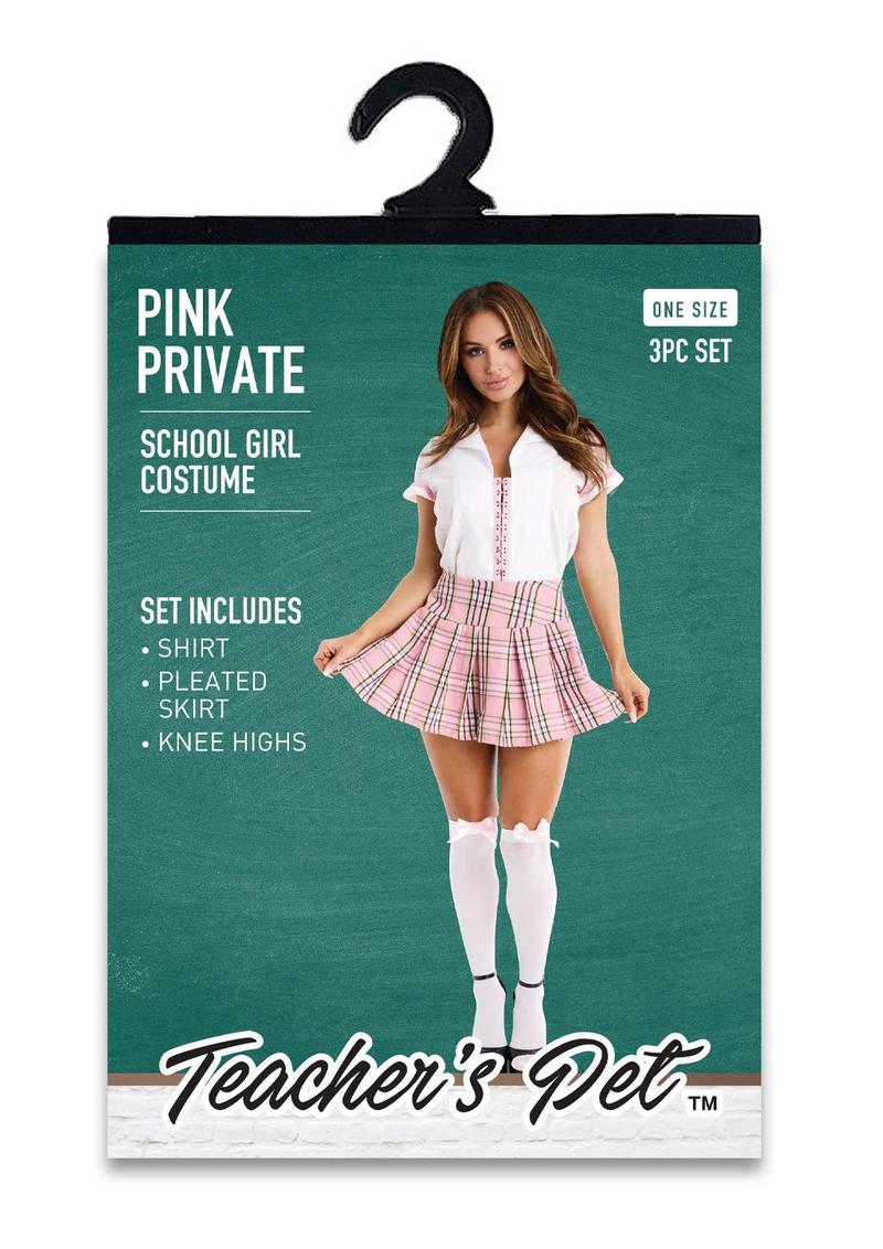 Teacher's Pet 3 Piece Pink Private Schoolgirl Costume Set