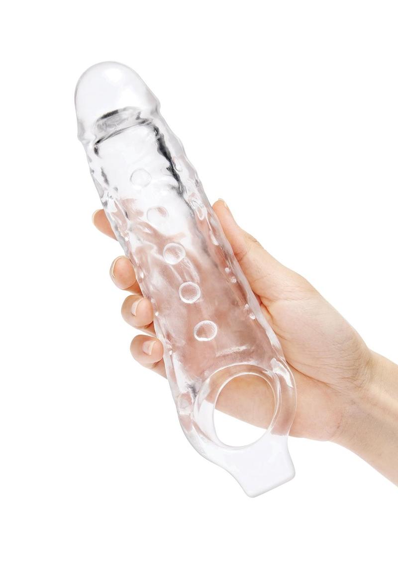 Size Up 1" See Thru Stretch Extender with Pleasure Dots and Loop