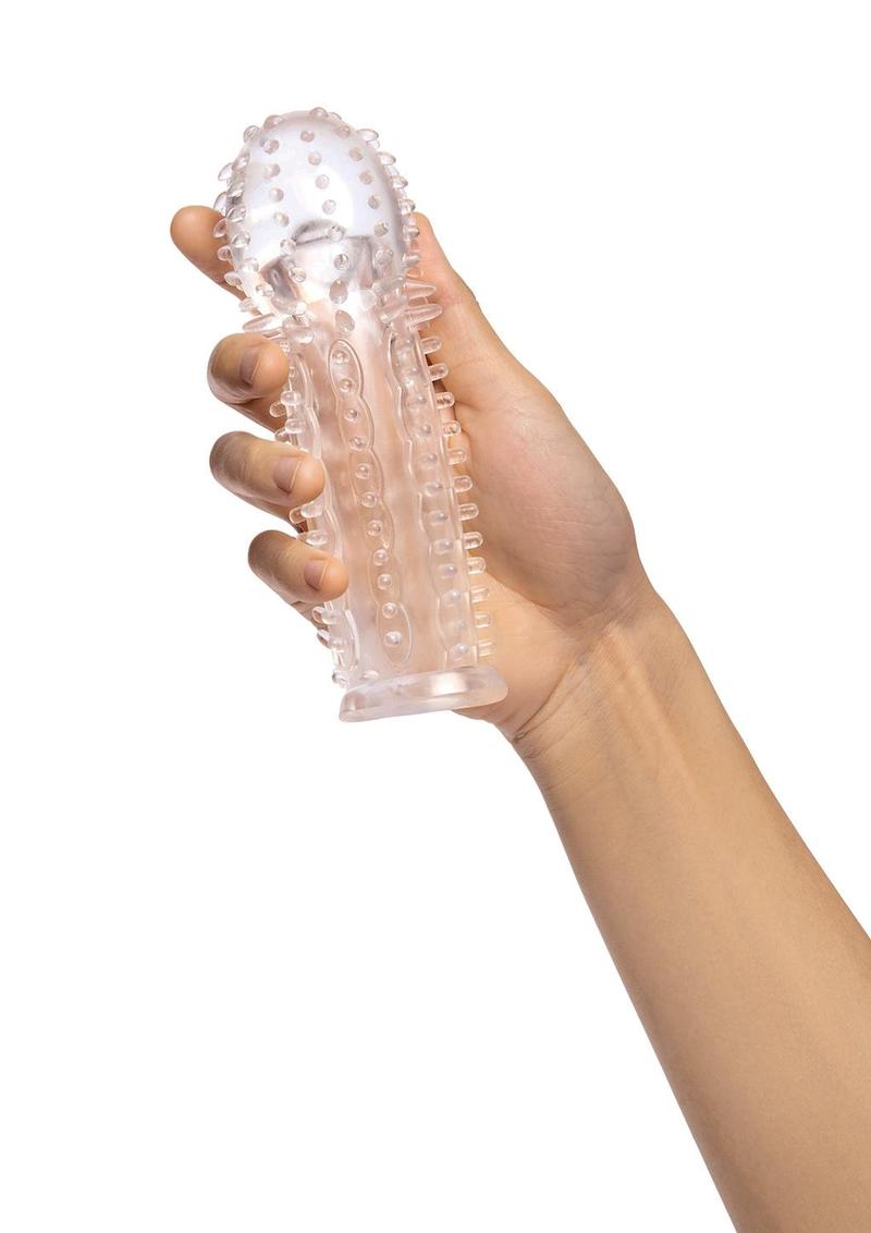 Size Up 1.5" See Thru Stretch Extender with Pleasure Points and Loop