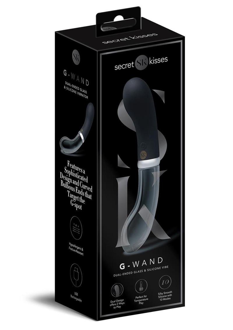 Secret Kisses | G-Wand Dual Ended Glass and Silicone Vibe Secret Kisses | G-Wand Dual Ended Glass and Silicone Vibe