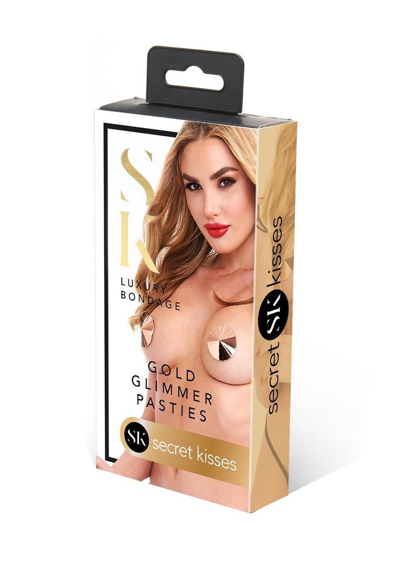 Secret Kisses Rose Gold Glimmer Pasties - Gold/Rose
